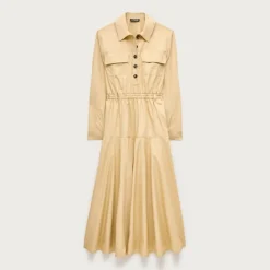 Trench shirt-dress in cotton poplin