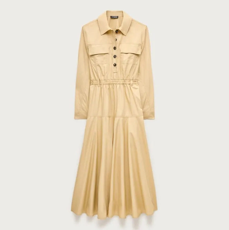 Trench shirt-dress in cotton poplin