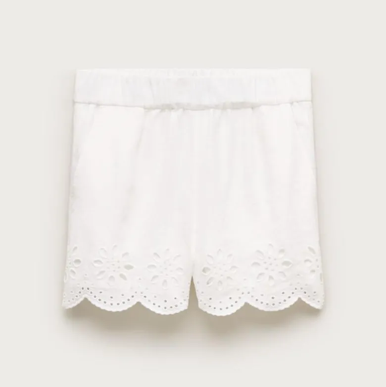 Tropez eyelet short in linen