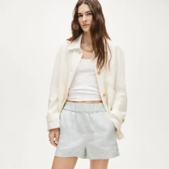 Tropez short in linen stripe