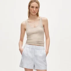 Tropez short in linen stripe