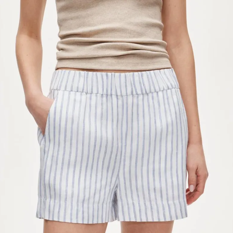 Tropez short in linen stripe