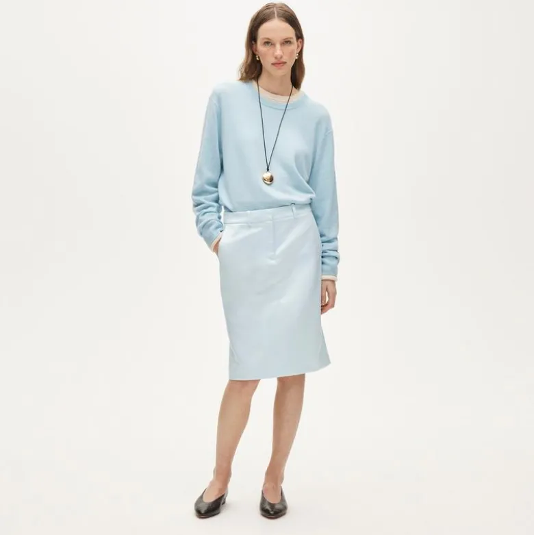 Trouser pencil skirt in duchesse satin
