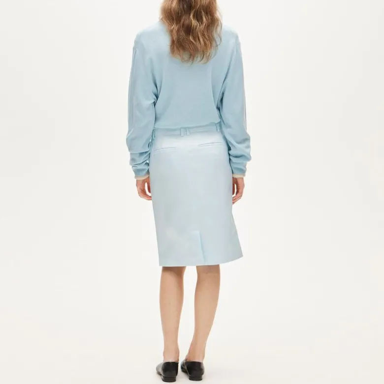 Trouser pencil skirt in duchesse satin