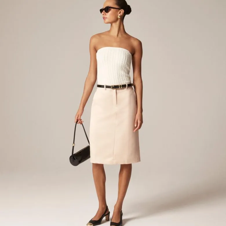 Trouser pencil skirt in duchesse satin