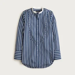 Tuxedo-bib button-up shirt in stripe