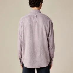 Two-pocket herringbone workshirt in TENCEL™ lyocell-linen blend