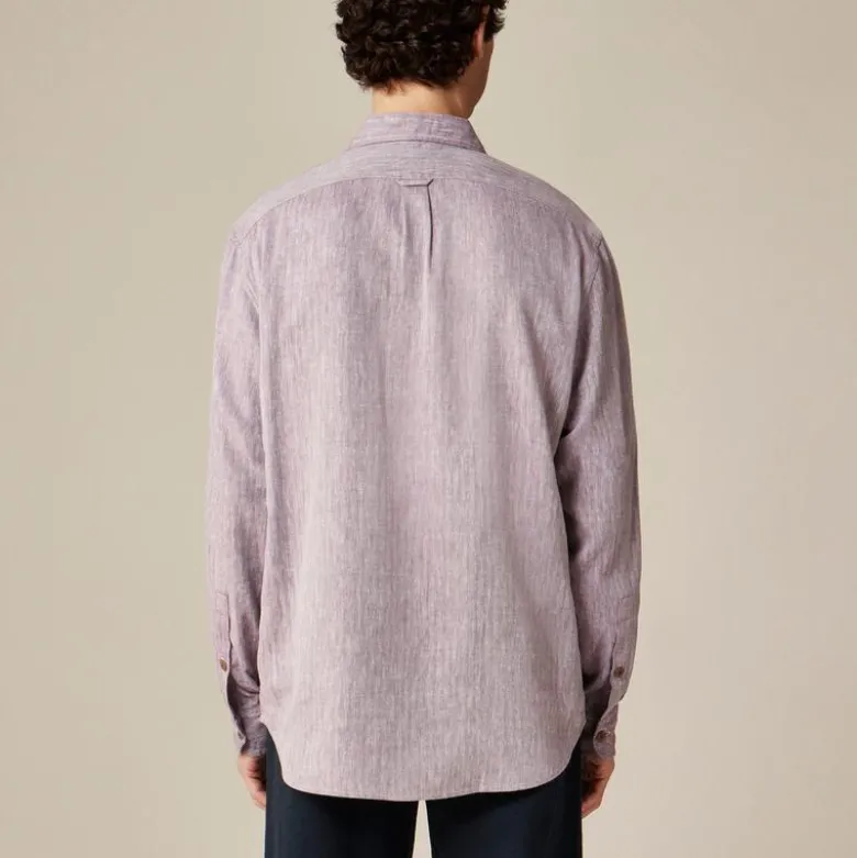Two-pocket herringbone workshirt in TENCEL™ lyocell-linen blend