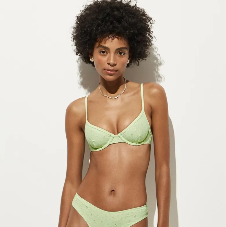 Underwire eyelet bikini top