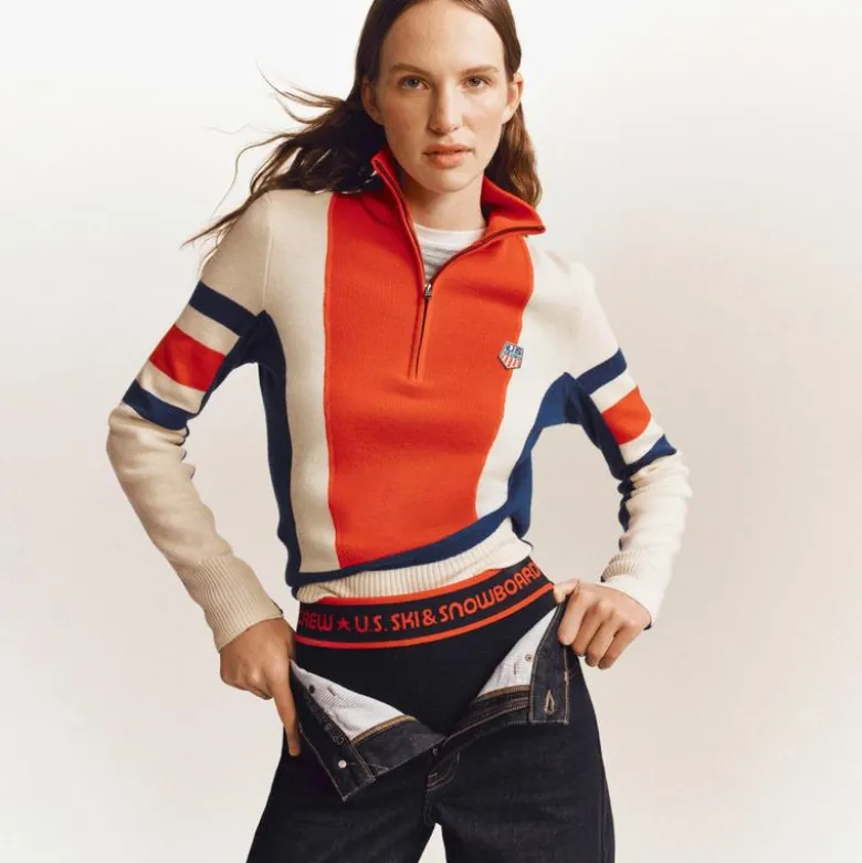 U.S. Ski & Snowboard by J.Crew graphic quarter-zip sweater in vintage wool