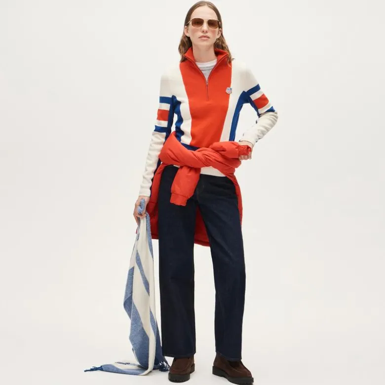U.S. Ski & Snowboard by J.Crew graphic quarter-zip sweater in vintage wool