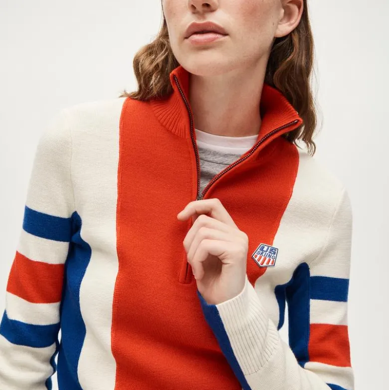 U.S. Ski & Snowboard by J.Crew graphic quarter-zip sweater in vintage wool