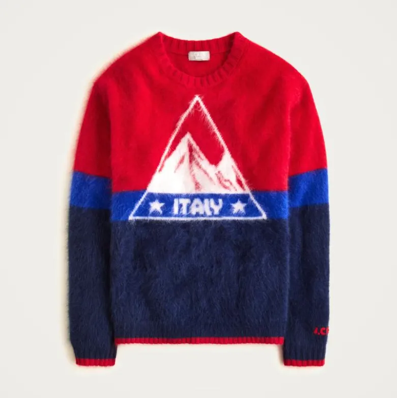 U.S. Ski & Snowboard by J.Crew graphic crewneck sweater in brushed cashmere