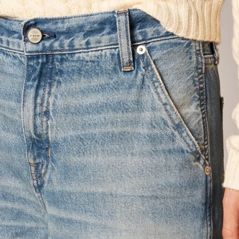 Utility low-rise wide-leg jean