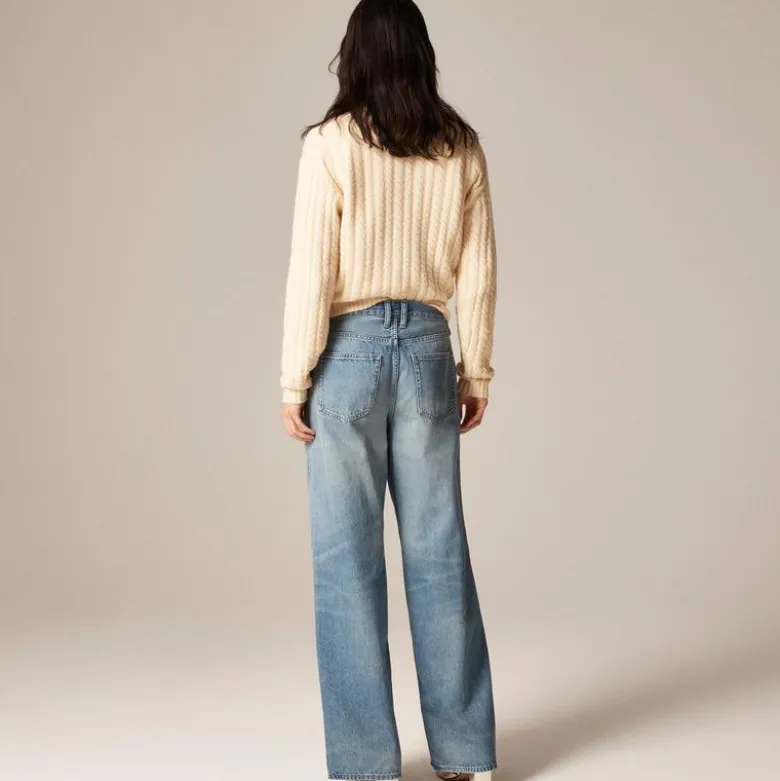 Utility low-rise wide-leg jean