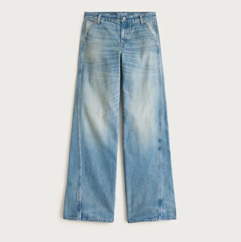 Utility low-rise wide-leg jean