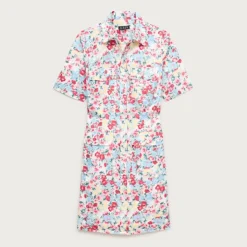 Utility shirt-dress in floral print