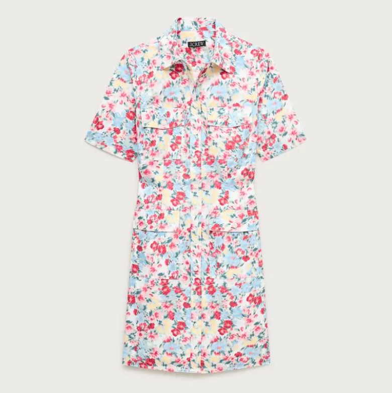 Utility shirt-dress in floral print