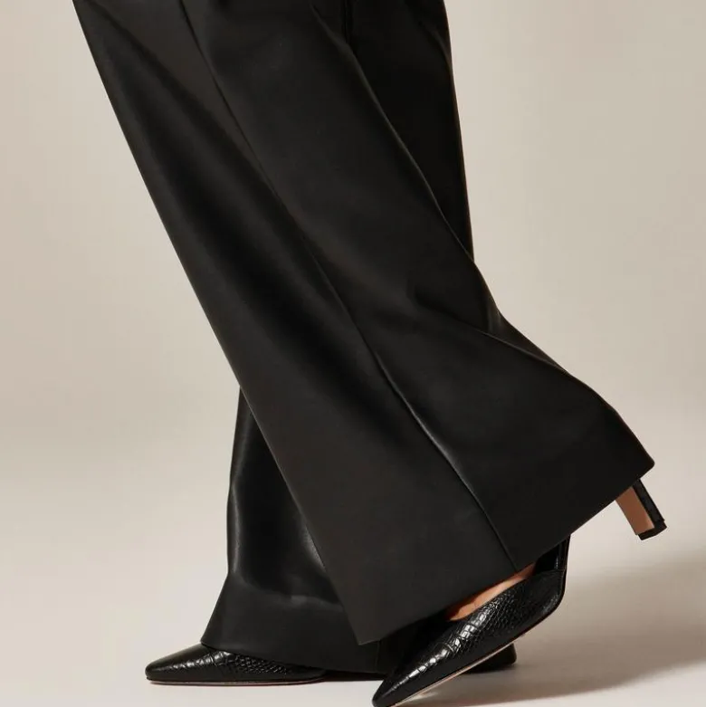 Vintage flare pant in faux leather