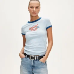 Vintage jersey "Desert Rose Diner" graphic ringer T-shirt
