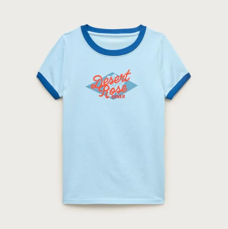 Vintage jersey "Desert Rose Diner" graphic ringer T-shirt