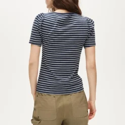 Vintage jersey puff-sleeve T-shirt in stripe