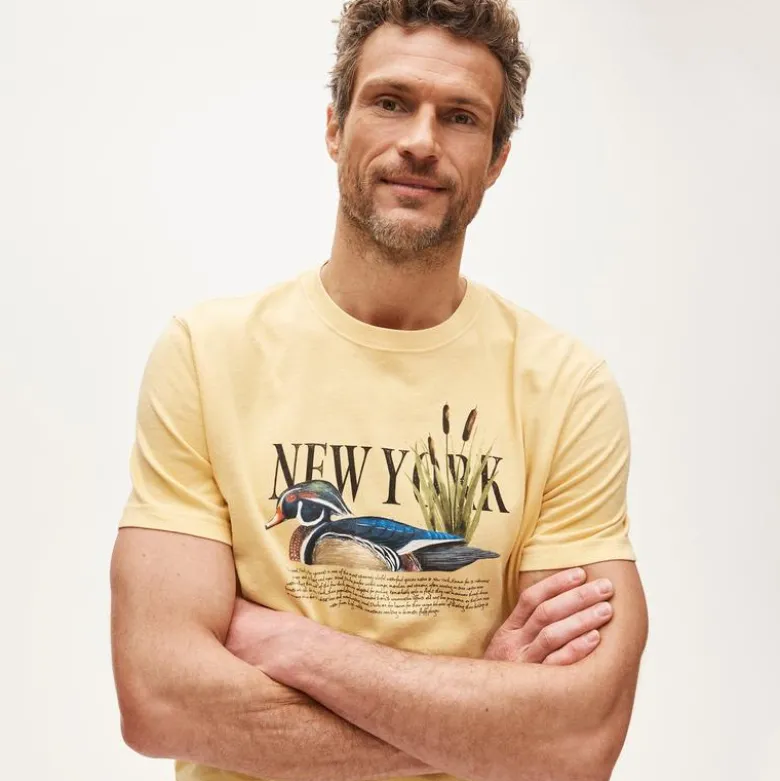 Vintage-wash cotton graphic T-shirt