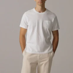 Vintage-wash cotton pocket T-shirt