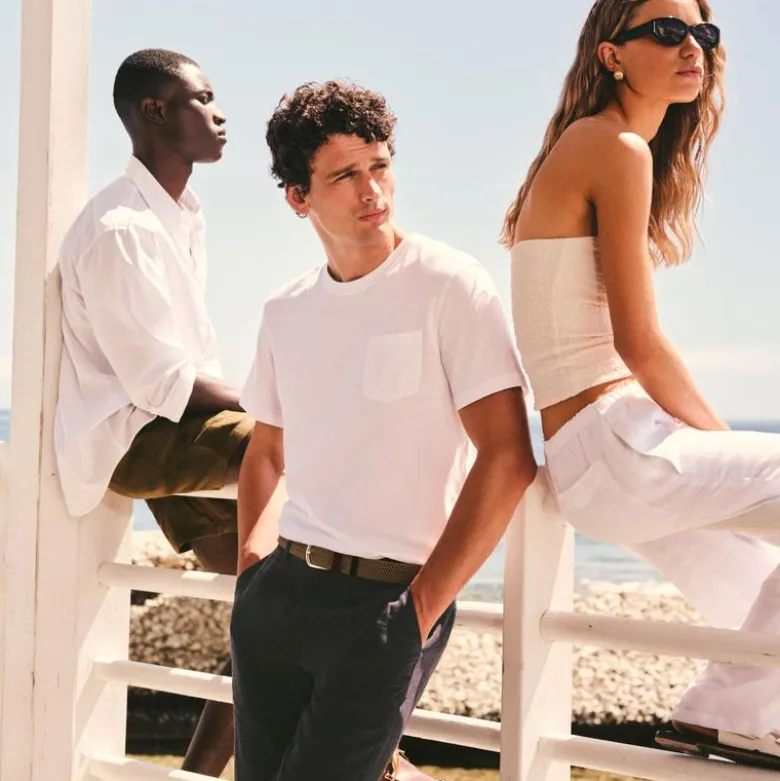 Vintage-wash cotton pocket T-shirt