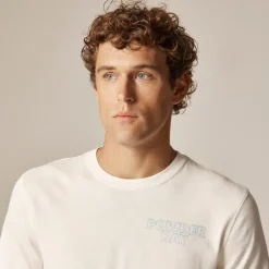 Vintage-wash cotton "Powder Day" graphic T-shirt