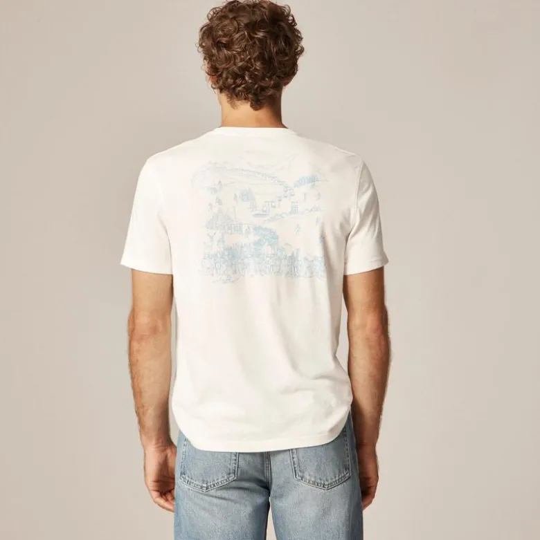 Vintage-wash cotton "Powder Day" graphic T-shirt