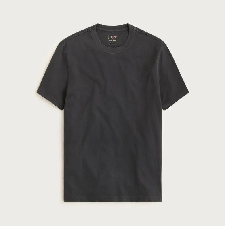 Vintage-wash cotton short-sleeve T-shirt