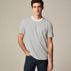Vintage-wash cotton T-shirt in stripe