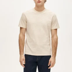 Vintage-wash cotton T-shirt in stripe