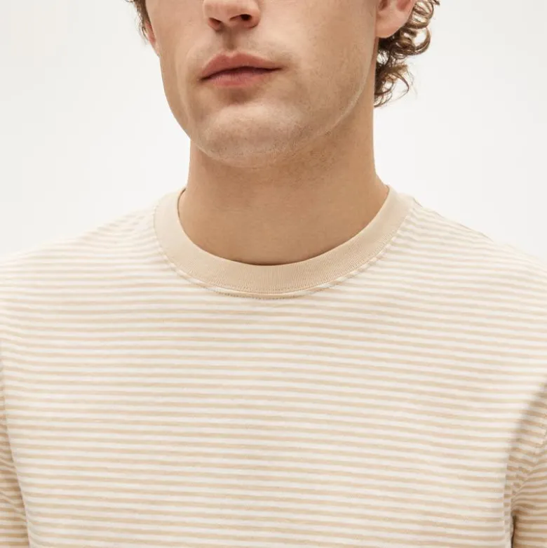 Vintage-wash cotton T-shirt in stripe