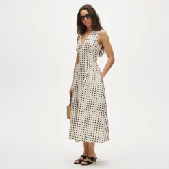 V-neck dress in dot print