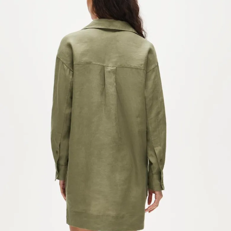 V-neck popover dress in linen