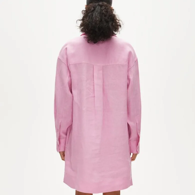 V-neck popover dress in linen