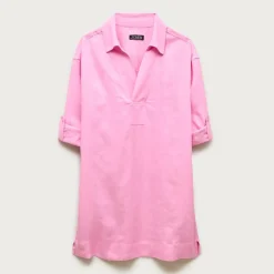 V-neck popover dress in linen