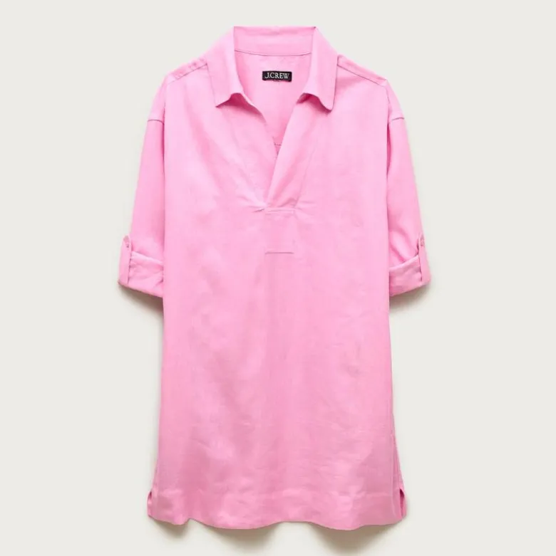 V-neck popover dress in linen