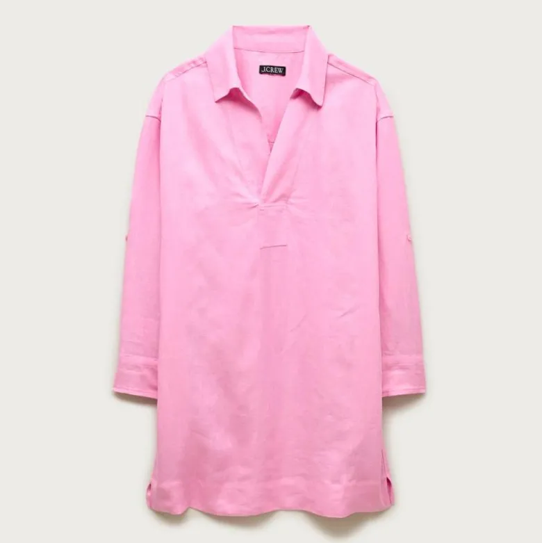 V-neck popover dress in linen