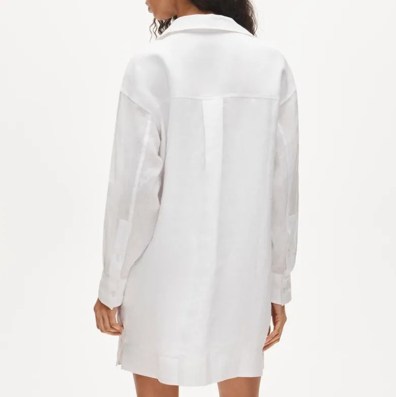 V-neck popover dress in linen