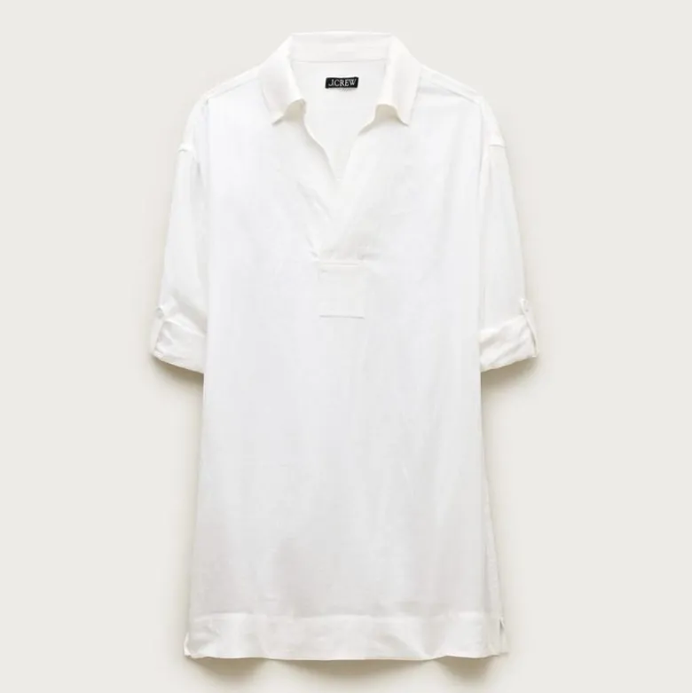 V-neck popover dress in linen