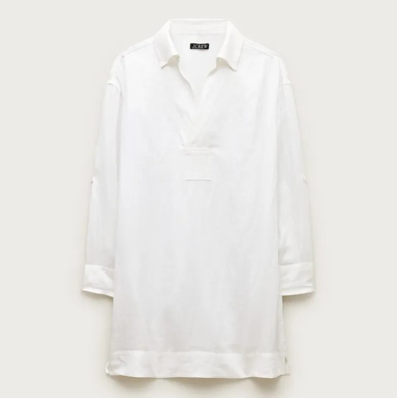 V-neck popover dress in linen
