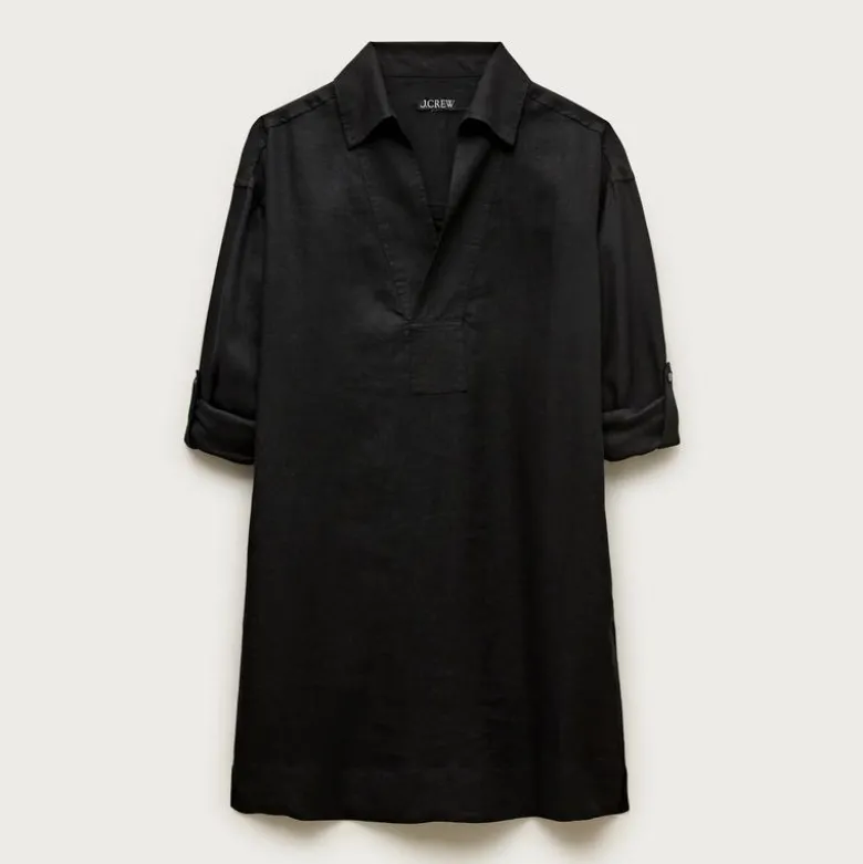 V-neck popover dress in linen