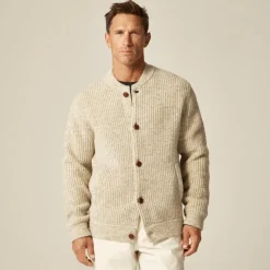 Wallace & Barnes baseball cardigan in English wool