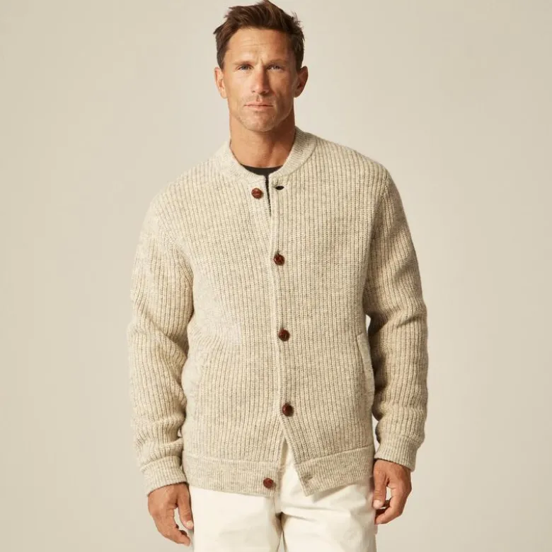 Wallace & Barnes baseball cardigan in English wool