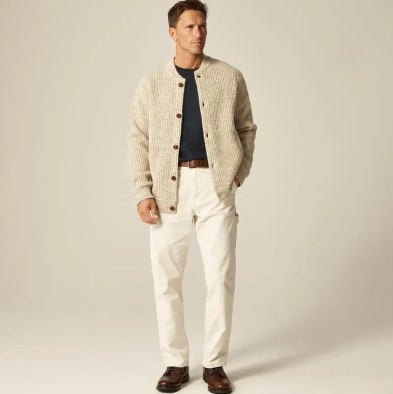 Wallace & Barnes baseball cardigan in English wool