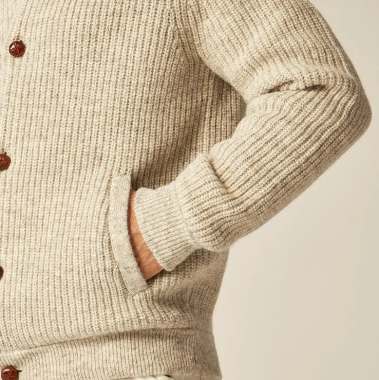 Wallace & Barnes baseball cardigan in English wool
