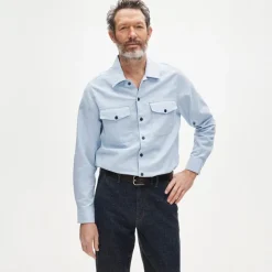 Wallace & Barnes chambray workshirt in hemp-cotton blend
